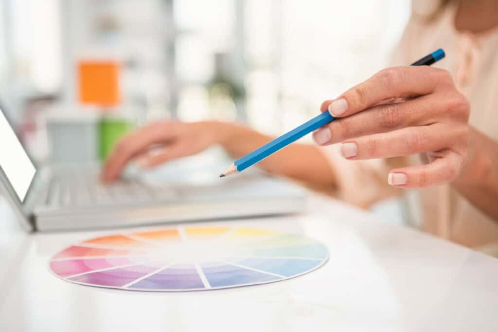 An office worker working on the new office's design