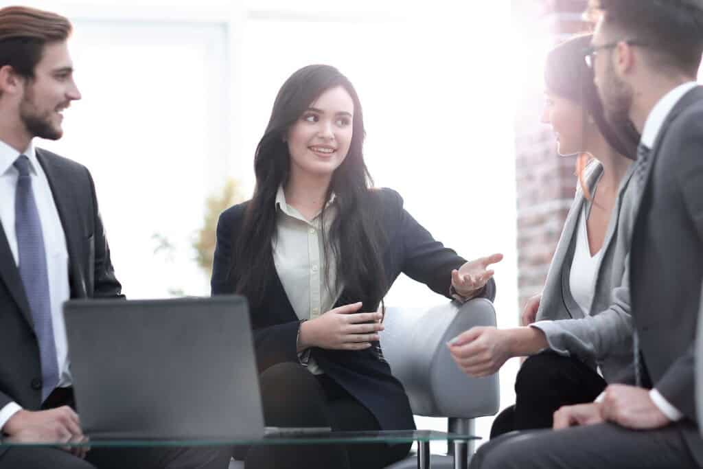 Office workers in a meeting