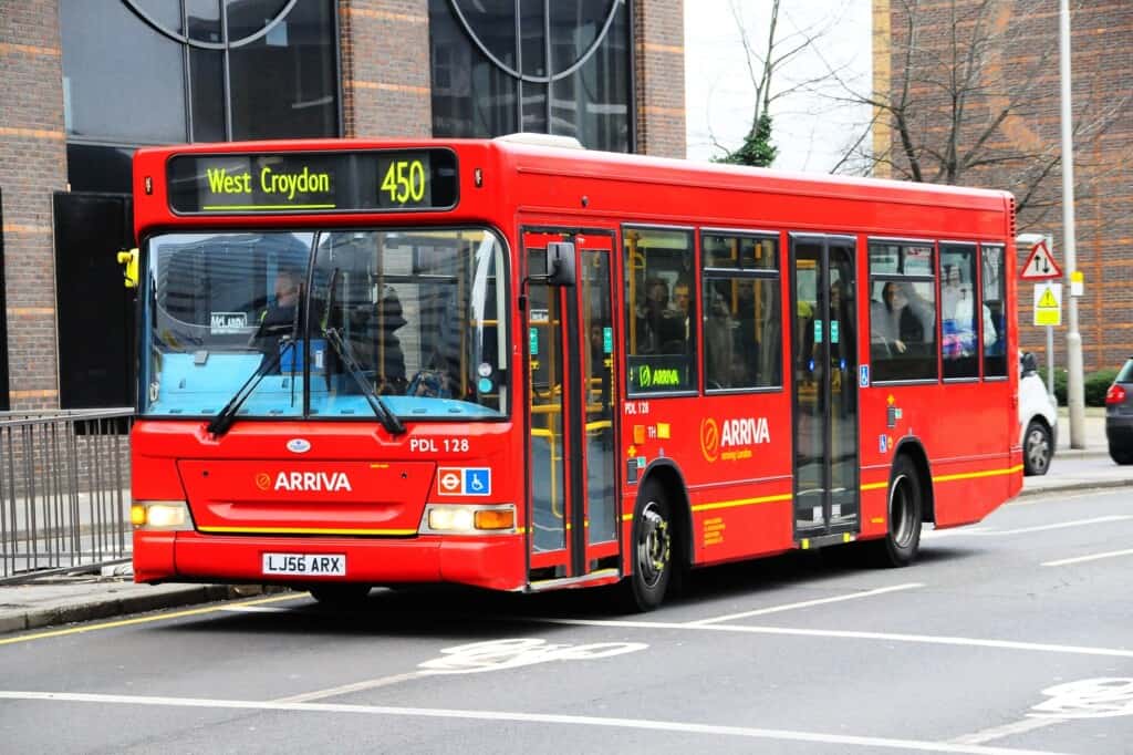 A bus going to West Croydon